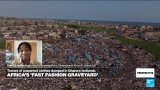 Clothes discarded by UK consumers choke Ghana's protected wetlands